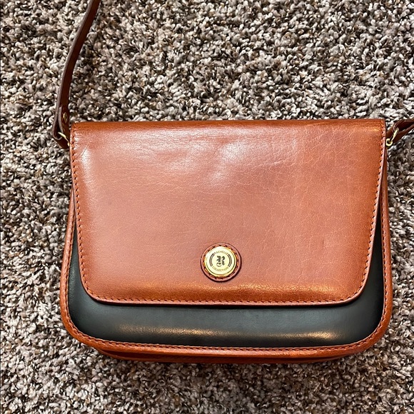Handbags - Brown and Black Old Money Leather Crossbody Bag